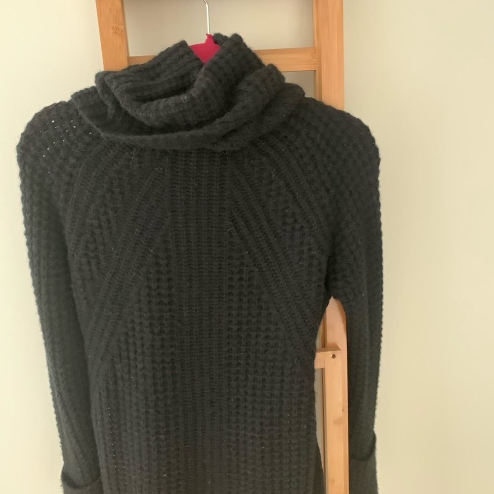 Black Intermix Cowl Neck Sweater
